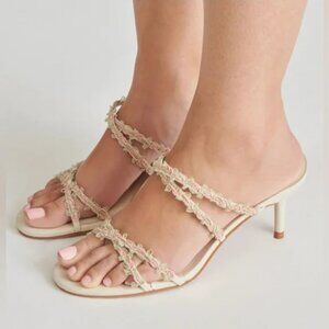 NEW DOLCE VITA Betti Heeled Sandals in Ivory Multi for women 7253j2